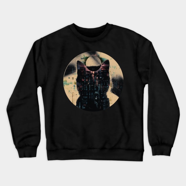 Abstract cat Crewneck Sweatshirt by WildMeART